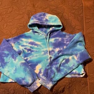Tye Die Crop Hoodie M